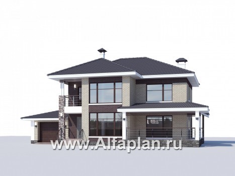 Проекты домов Альфаплан - «Саар» - современный двухэтажный дом с террасой и сауной - превью дополнительного изображения №1
