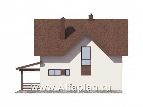 Проекты домов Альфаплан - Экономичный дом для большой семьи - превью фасада №3