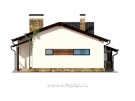 Проекты домов Альфаплан - Современный одноэтажный дом - превью фасада №3