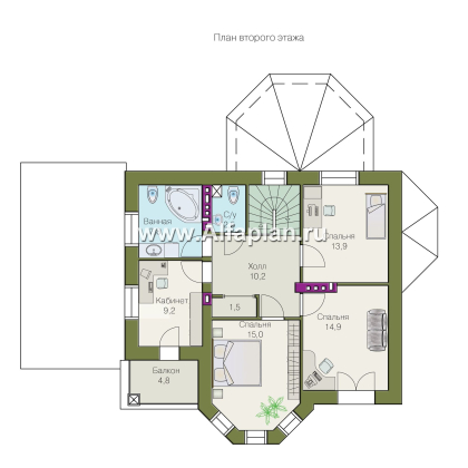 Проекты домов Альфаплан - «Классический плюс» - классический  особняк с цокольным этажом - превью плана проекта №2