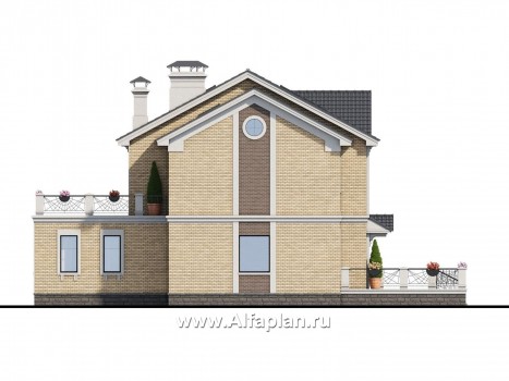 Проекты домов Альфаплан - «Богема» — эксклюзивное классическое поместье с бассейном - превью фасада №3
