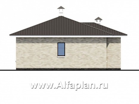 Проекты домов Альфаплан - «Гестия» - современный одноэтажный коттедж с террасой - превью фасада №4